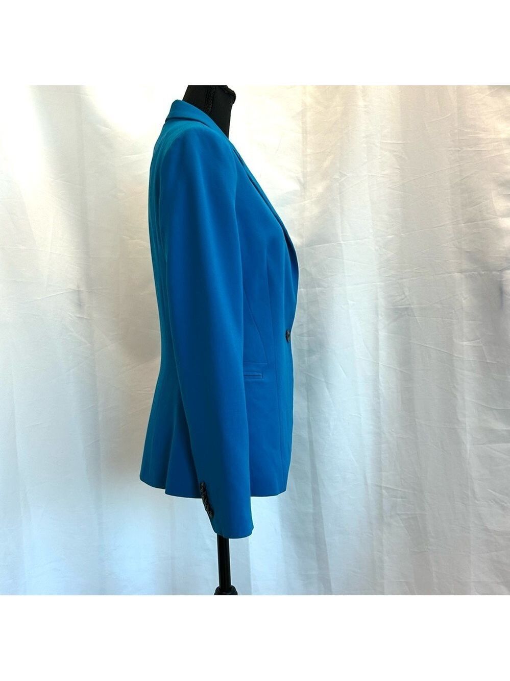 Le Chateau bright blue single breasted tailored cinched stretchy blazer jacket M - Picture 3 of 12